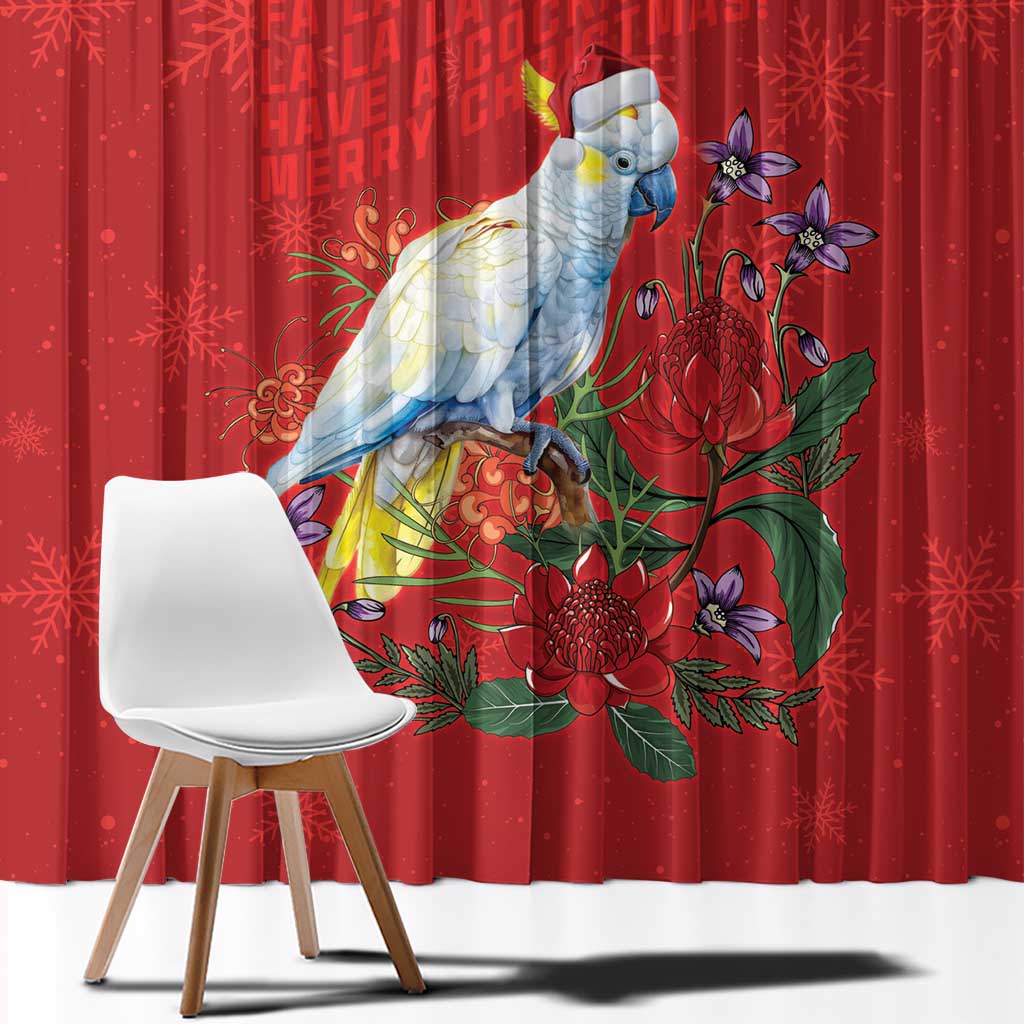 Merry Cocka-mas Window Curtain Australia Christmas Red Art - Aussie Hoodie