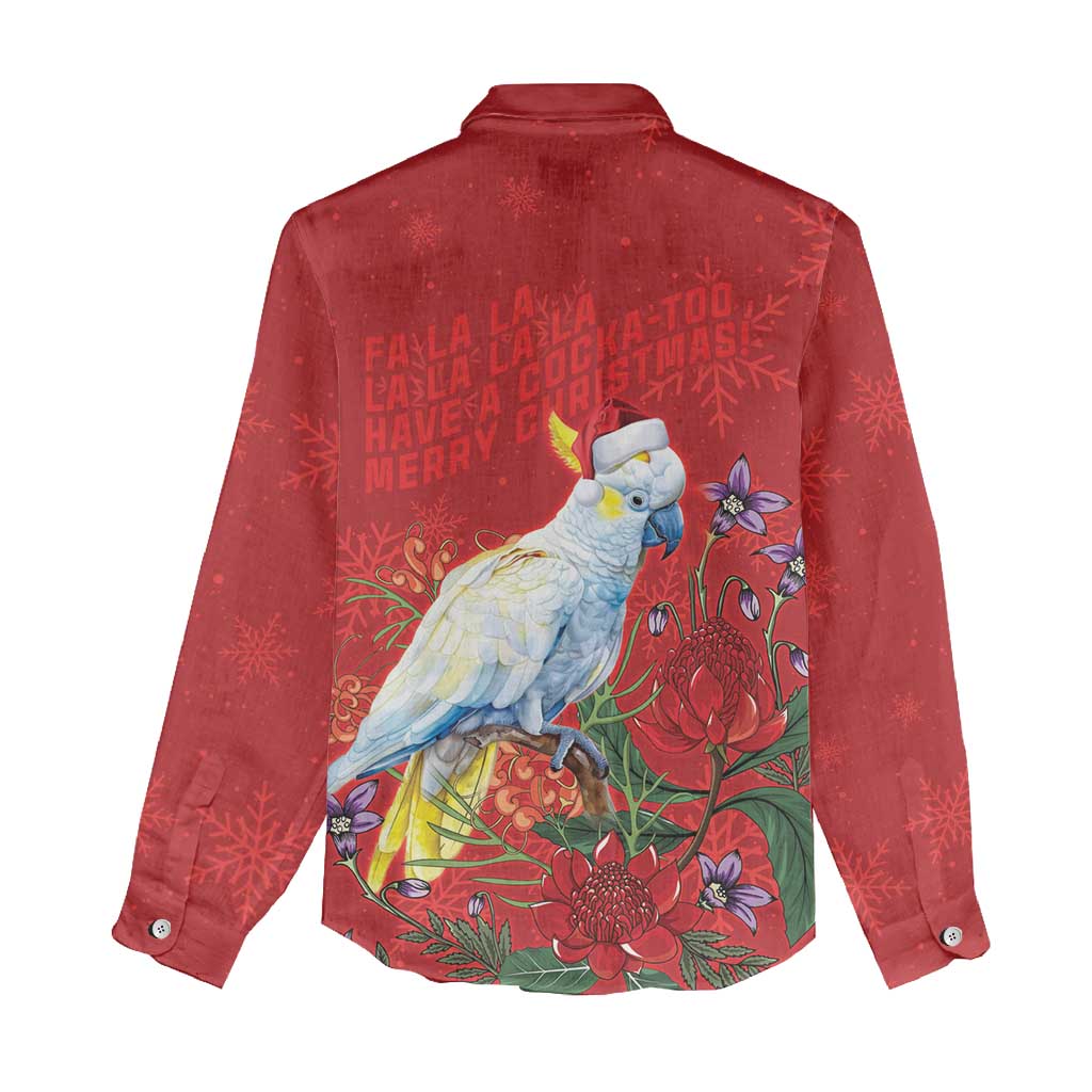 Merry Cocka-mas Women Casual Shirt Australia Christmas Red Art - Aussie Hoodie