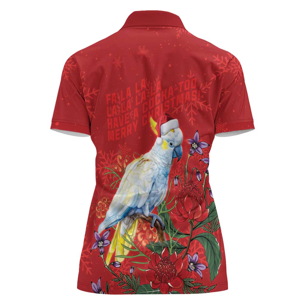 Merry Cocka-mas Women Polo Shirt Australia Christmas Red Art - Aussie Hoodie