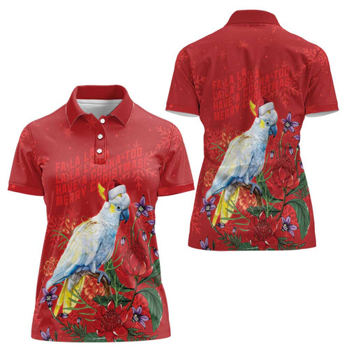 Merry Cocka-mas Women Polo Shirt Australia Christmas Red Art - Aussie Hoodie