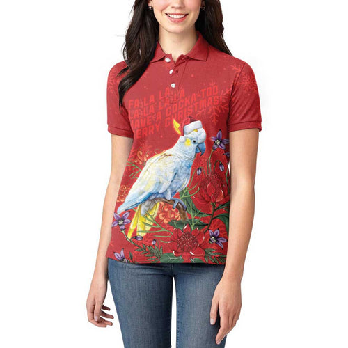 Merry Cocka-mas Women Polo Shirt Australia Christmas Red Art - Aussie Hoodie