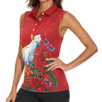 Merry Cocka-mas Women Sleeveless Polo Shirt Australia Christmas Red Art - Aussie Hoodie