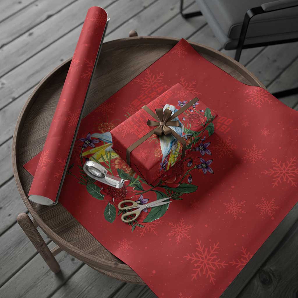 Merry Cocka-mas Wrapping Paper Australia Christmas Red Art - Aussie Hoodie