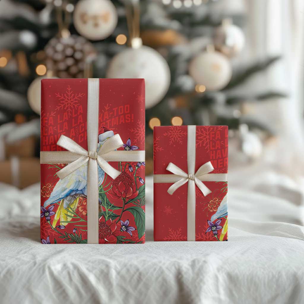 Merry Cocka-mas Wrapping Paper Australia Christmas Red Art - Aussie Hoodie