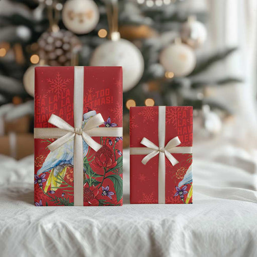 Merry Cocka-mas Wrapping Paper Australia Christmas Red Art - Aussie Hoodie