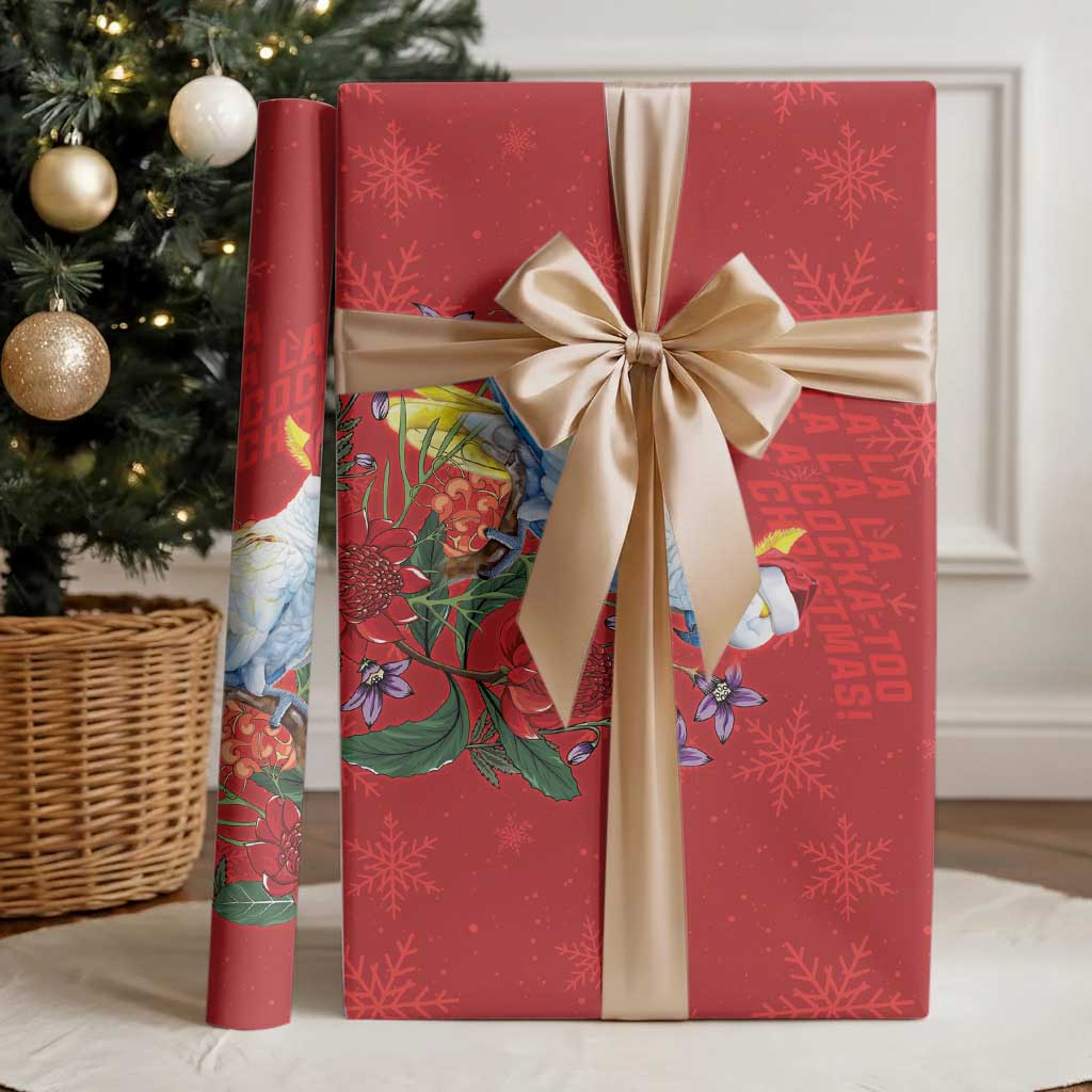 Merry Cocka-mas Wrapping Paper Australia Christmas Red Art - Aussie Hoodie