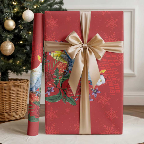 Merry Cocka-mas Wrapping Paper Australia Christmas Red Art - Aussie Hoodie