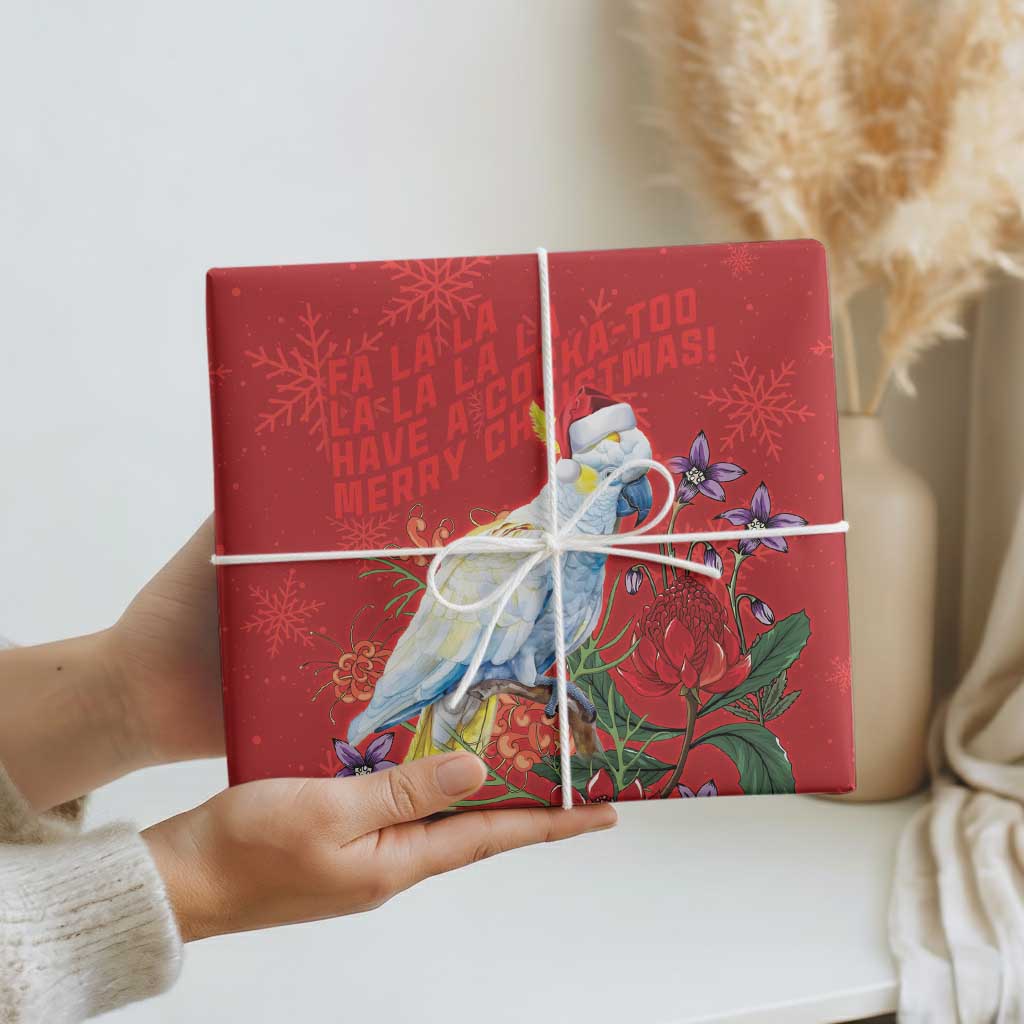 Merry Cocka-mas Wrapping Paper Australia Christmas Red Art - Aussie Hoodie