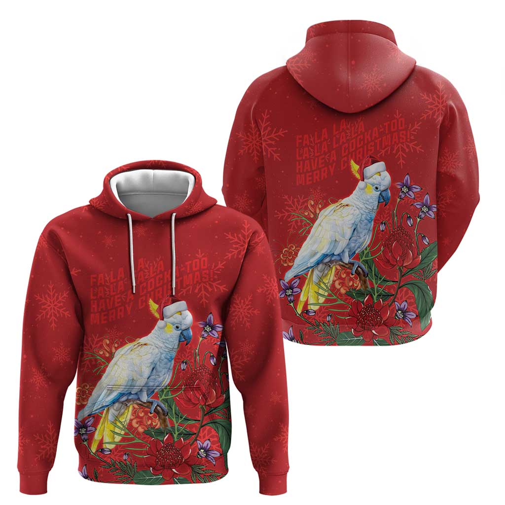 Merry Cocka-mas Zip Hoodie Australia Christmas Red Art - Aussie Hoodie