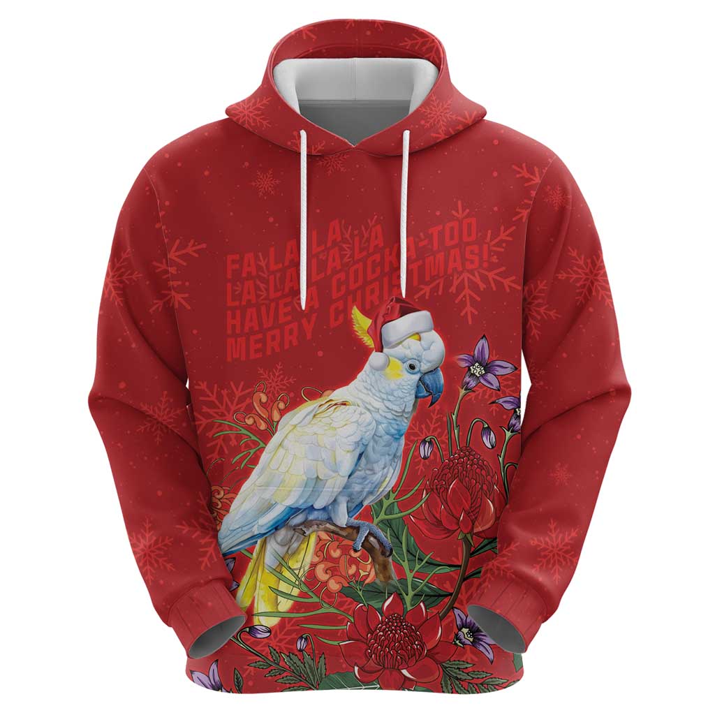 Merry Cocka-mas Zip Hoodie Australia Christmas Red Art - Aussie Hoodie
