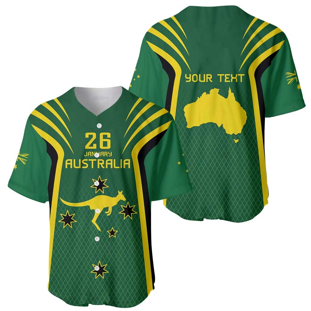 Australia Day 26 January Personalised Baseball Jersey With National Color