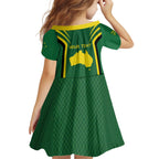 Australia Day 26 January Personalised Kid Short Sleeve Dress With National Color