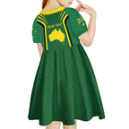Australia Day 26 January Personalised Kid Short Sleeve Dress With National Color