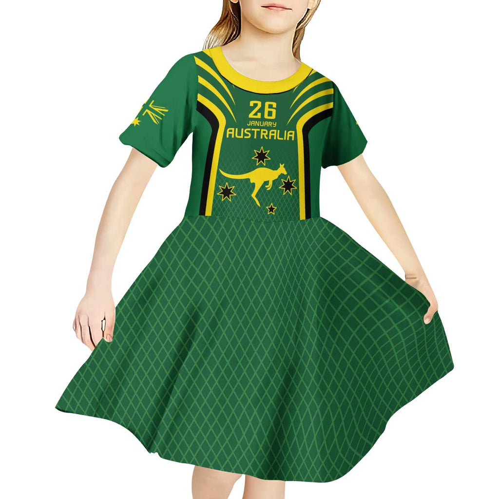 Australia Day 26 January Personalised Kid Short Sleeve Dress With National Color