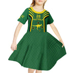 Australia Day 26 January Personalised Kid Short Sleeve Dress With National Color
