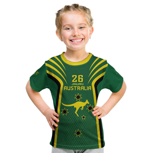Australia Day 26 January Personalised Kid T Shirt With National Color
