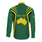 Australia Day 26 January Personalised Long Sleeve Button Shirt With National Color