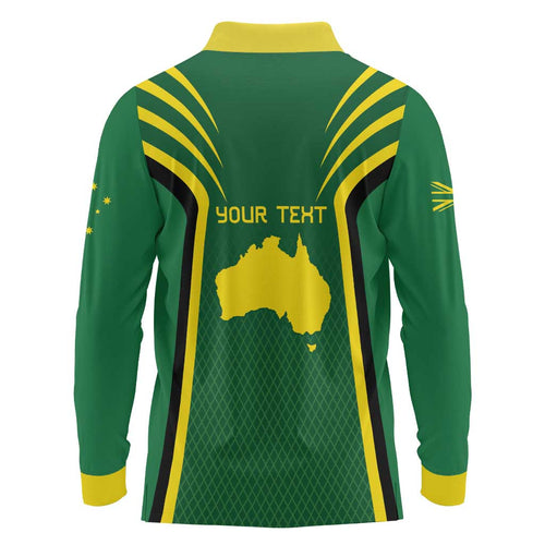 Australia Day 26 January Personalised Long Sleeve Polo Shirt With National Color
