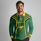 Australia Day 26 January Personalised Long Sleeve Polo Shirt With National Color