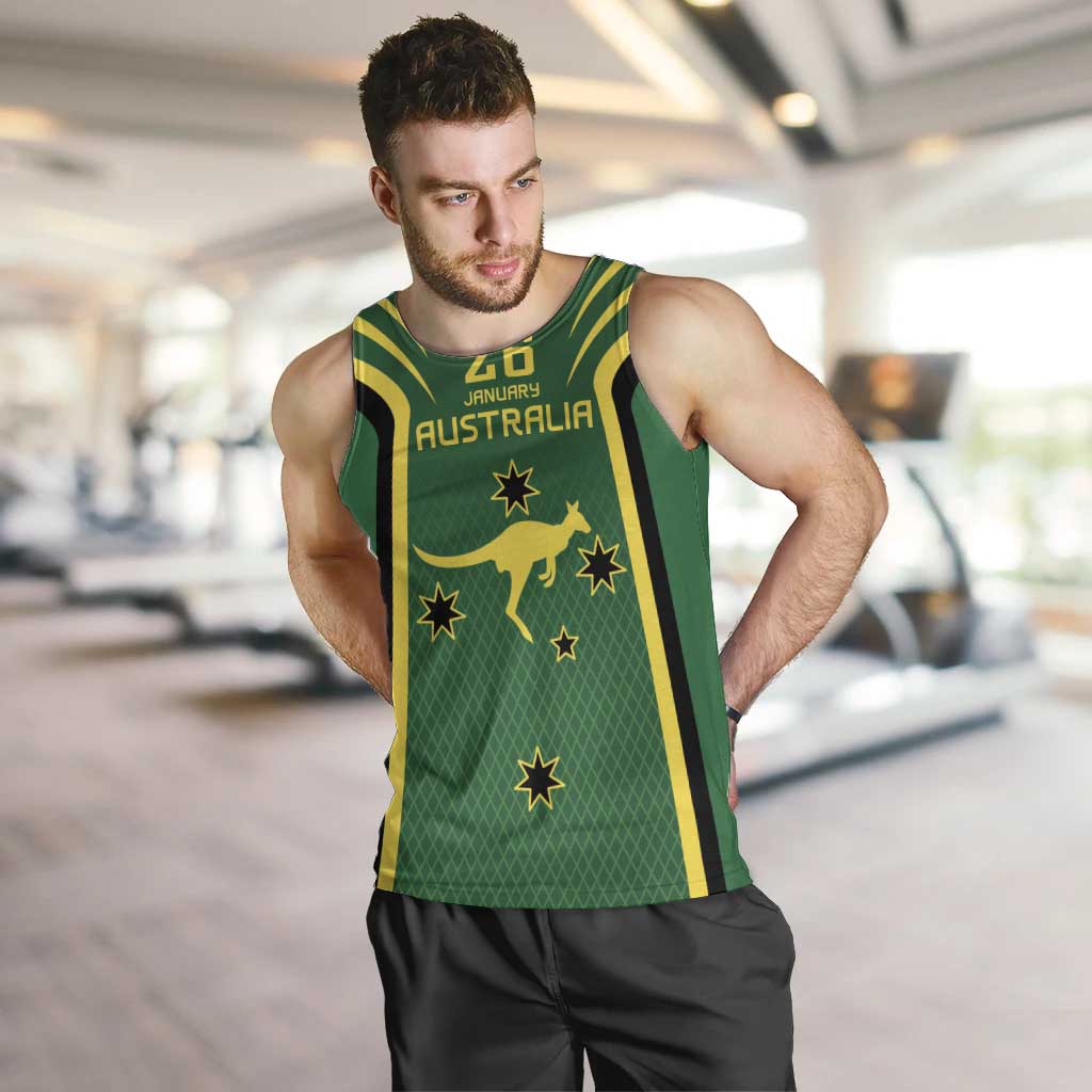 Australia Day 26 January Personalised Men Tank Top With National Color