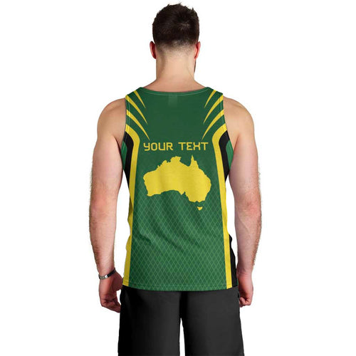 Australia Day 26 January Personalised Men Tank Top With National Color