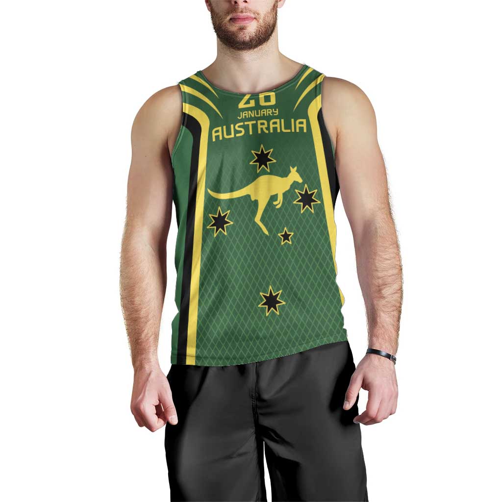 Australia Day 26 January Personalised Men Tank Top With National Color