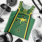Australia Day 26 January Personalised Men Tank Top With National Color