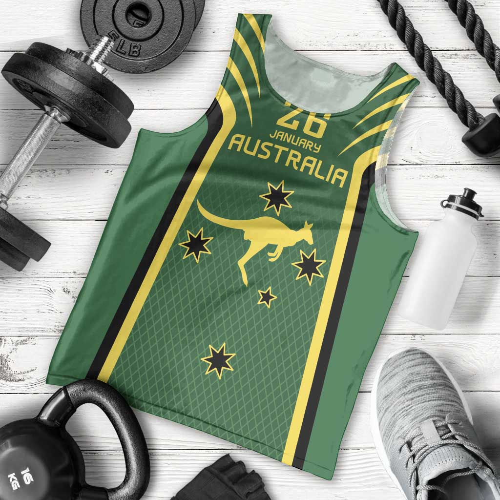 Australia Day 26 January Personalised Men Tank Top With National Color