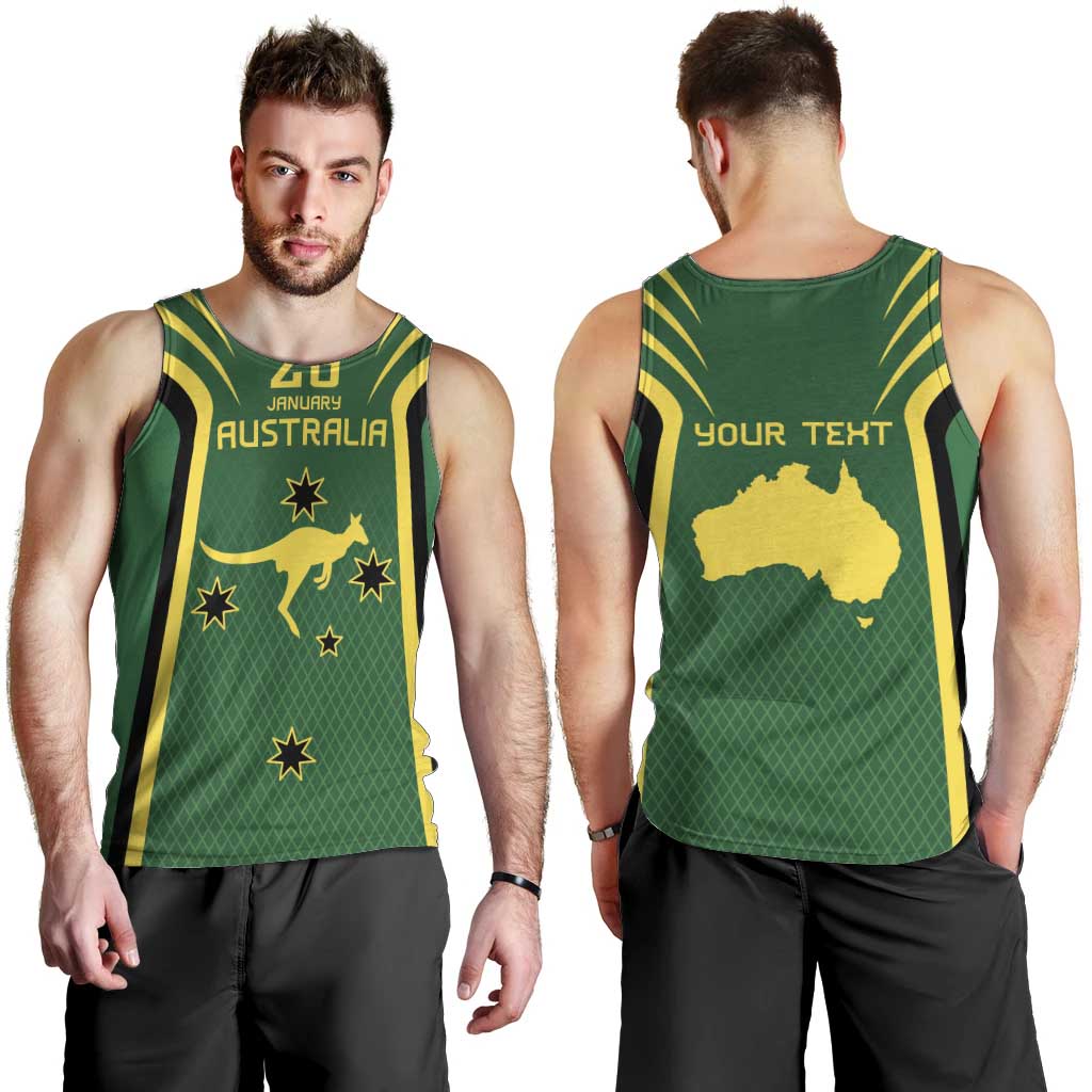 Australia Day 26 January Personalised Men Tank Top With National Color