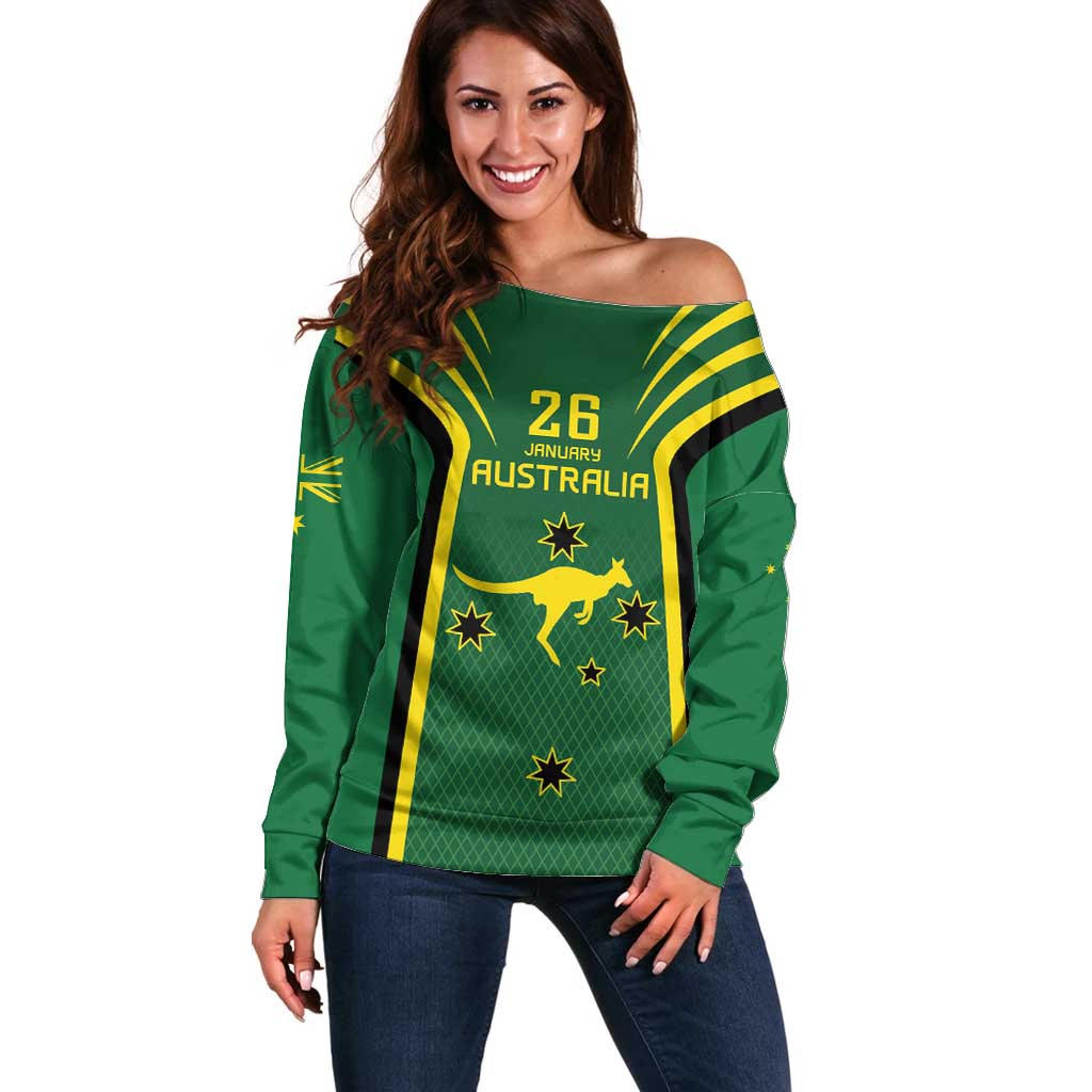Australia Day 26 January Personalised Off Shoulder Sweater With National Color