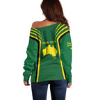 Australia Day 26 January Personalised Off Shoulder Sweater With National Color