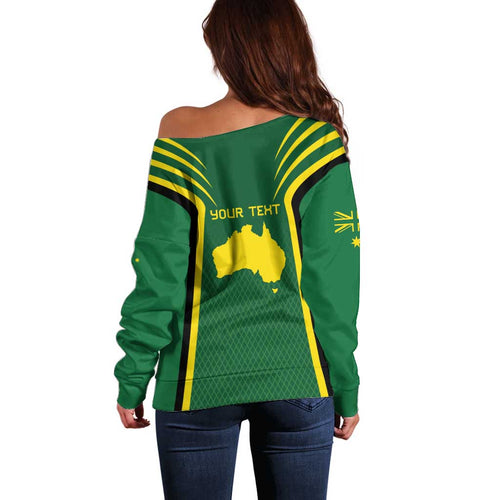 Australia Day 26 January Personalised Off Shoulder Sweater With National Color