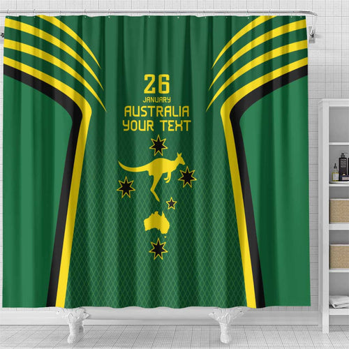 Australia Day 26 January Personalised Shower Curtain With National Color