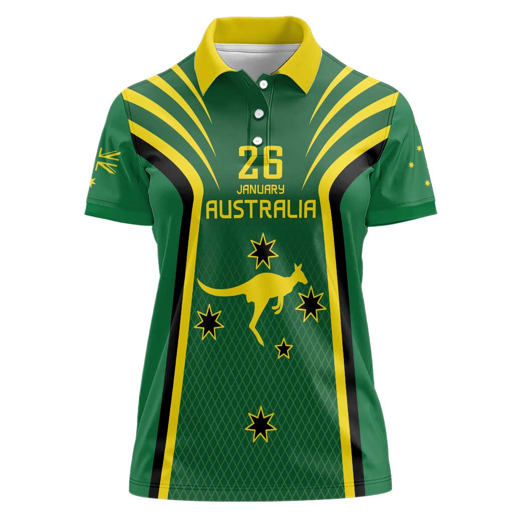 Australia Day 26 January Personalised Women Polo Shirt With National Color