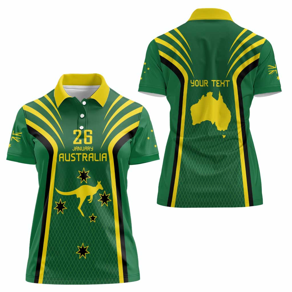 Australia Day 26 January Personalised Women Polo Shirt With National Color