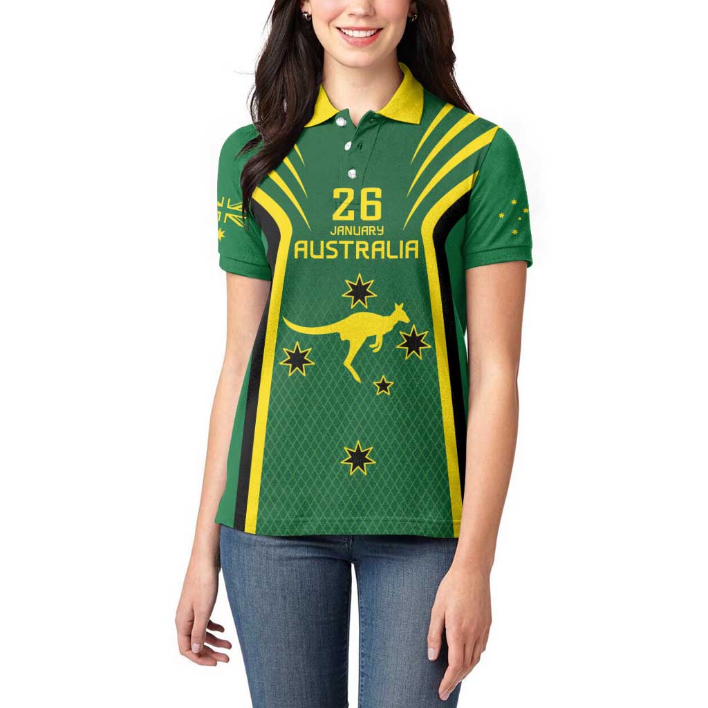 Australia Day 26 January Personalised Women Polo Shirt With National Color
