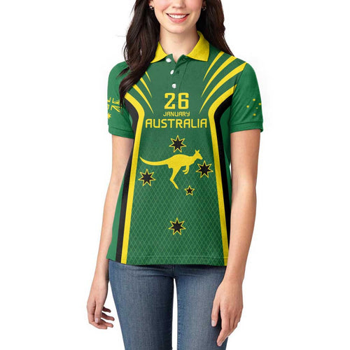 Australia Day 26 January Personalised Women Polo Shirt With National Color