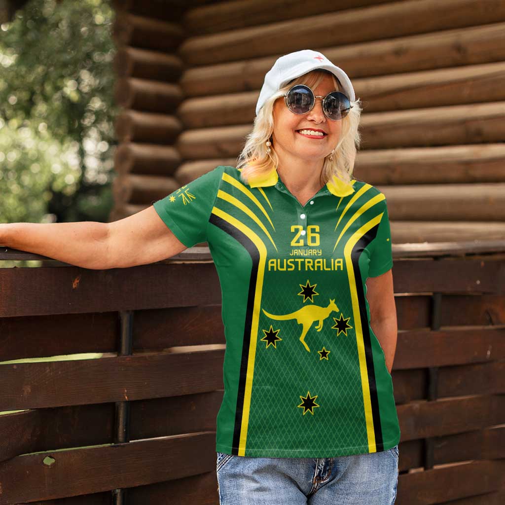 Australia Day 26 January Personalised Women Polo Shirt With National Color
