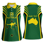 Australia Day 26 January Personalised Women Sleeveless Polo Shirt With National Color