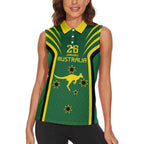 Australia Day 26 January Personalised Women Sleeveless Polo Shirt With National Color