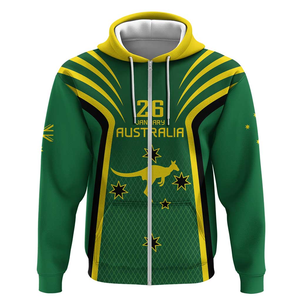 Australia Day 26 January Personalised Zip Hoodie With National Color