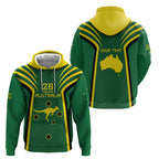 Australia Day 26 January Personalised Zip Hoodie With National Color