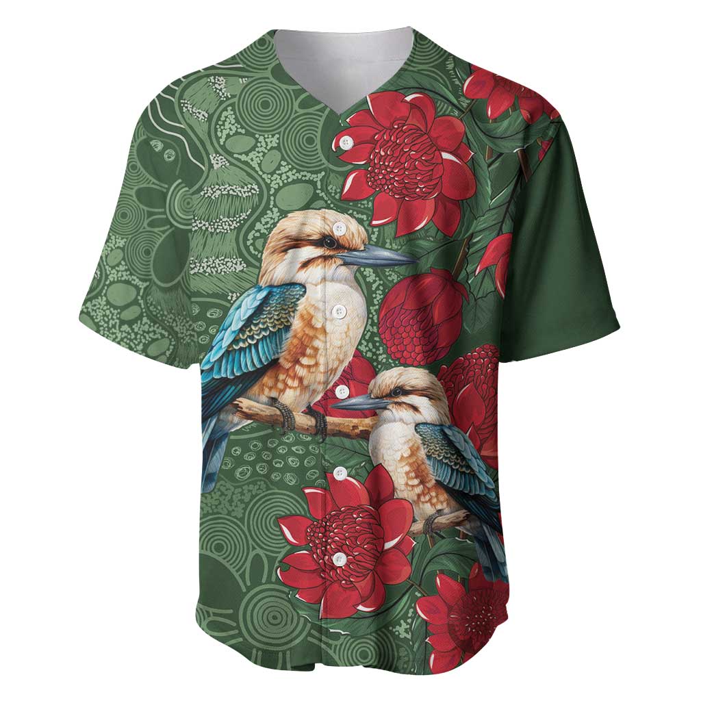 Kokaburra and Waratah Baseball Jersey Aboriginal Art