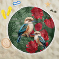 Kokaburra and Waratah Beach Blanket Aboriginal Art