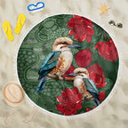 Kokaburra and Waratah Beach Blanket Aboriginal Art