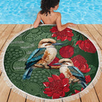 Kokaburra and Waratah Beach Blanket Aboriginal Art