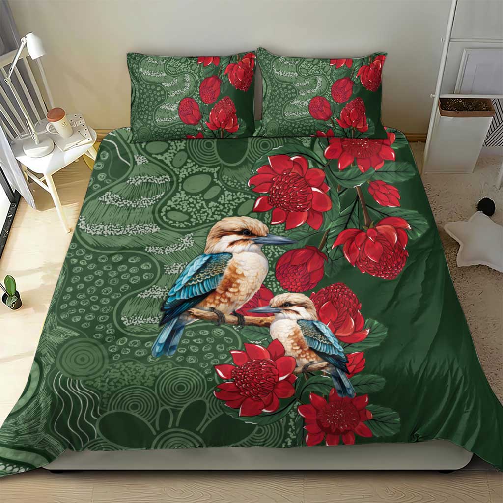 Kokaburra and Waratah Bedding Set Aboriginal Art