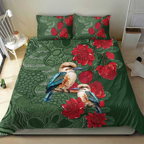 Kokaburra and Waratah Bedding Set Aboriginal Art