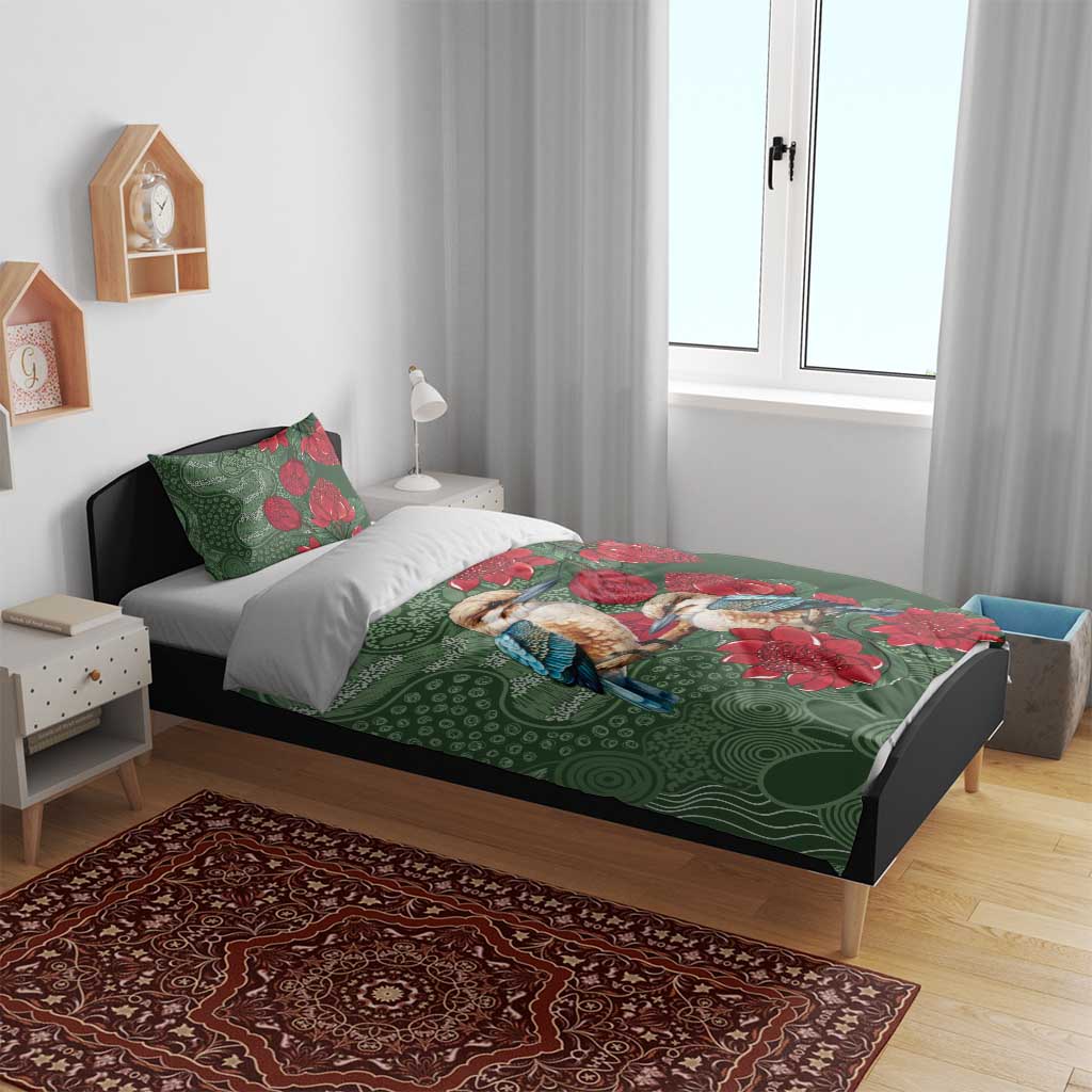 Kokaburra and Waratah Bedding Set Aboriginal Art