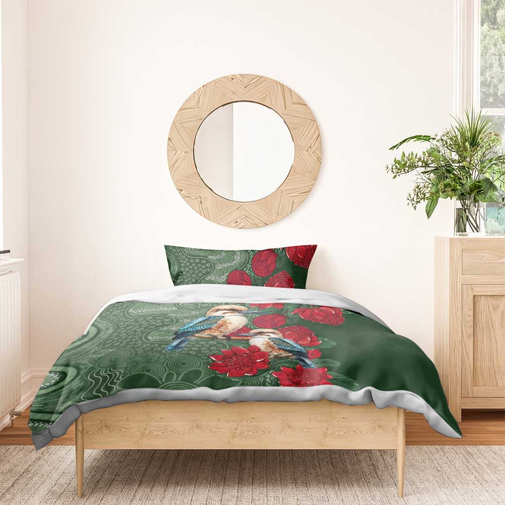 Kokaburra and Waratah Bedding Set Aboriginal Art